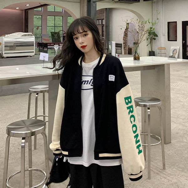 spring autumn short baseball jackets for women zipper casual loose bomber coat letter print sweatshirt female outwear jacket women's, Black;brown
spring autumn short baseball jackets for women zipper casual loose bomber coat letter print sweatshirt female outwear jacket women's, Black;brown