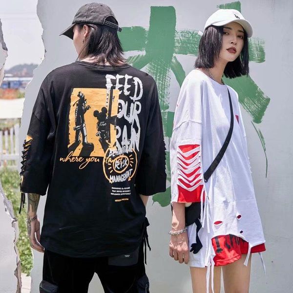 women's t-shirt summer t shirts fashion punk style streetwear half sleeve harajuku tee female casual hole women clothing, White
women's t-shirt summer t shirts fashion punk style streetwear half sleeve harajuku tee female casual hole women clothing, White