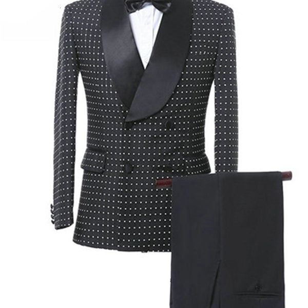 men's suits & blazers the latest black-shawl groom's lapel white spot wedding godfather tuxedo from the party's high-quality, White;black
men's suits & blazers the latest black-shawl groom's lapel white spot wedding godfather tuxedo from the party's high-quality, White;black