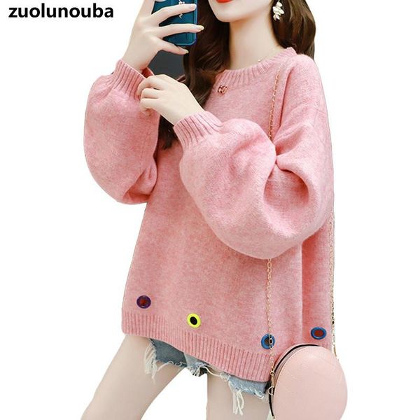women's sweaters 2021 autumn and winter sweet sen women sweater pullover loose korean thick commuter casual knitted ladies, White;black
women's sweaters 2021 autumn and winter sweet sen women sweater pullover loose korean thick commuter casual knitted ladies, White;black