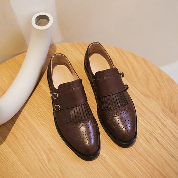 dress shoes mljuese 2021 women pumps soft cow leather autumn spring round toe brown color brogue style tassel low heels party wedding, Black
dress shoes mljuese 2021 women pumps soft cow leather autumn spring round toe brown color brogue style tassel low heels party wedding, Black