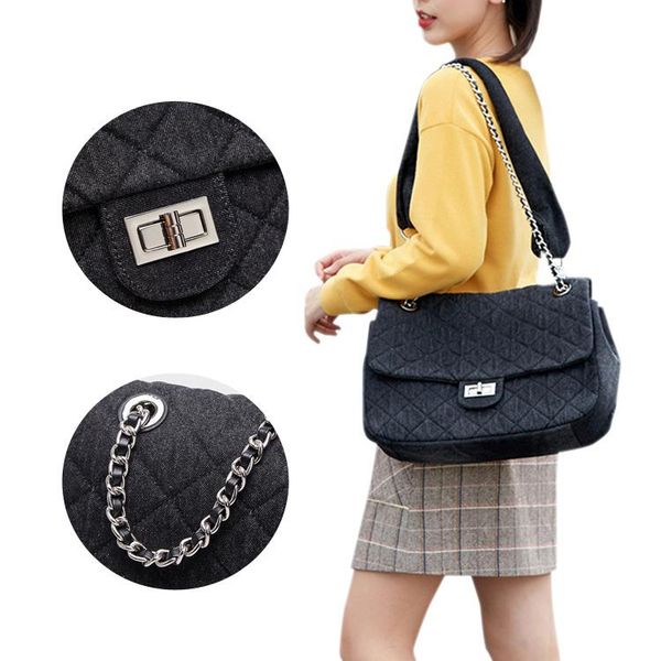 shoulder bags winter fashion travel big chain crossbody bag denim handbags for women
shoulder bags winter fashion travel big chain crossbody bag denim handbags for women