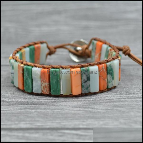 women men chakra bracelet handmade mti color natural stone tube beads leather wrap couples bracelets jewelry gift beaded, strands drop deliv, Black
women men chakra bracelet handmade mti color natural stone tube beads leather wrap couples bracelets jewelry gift beaded, strands drop deliv, Black