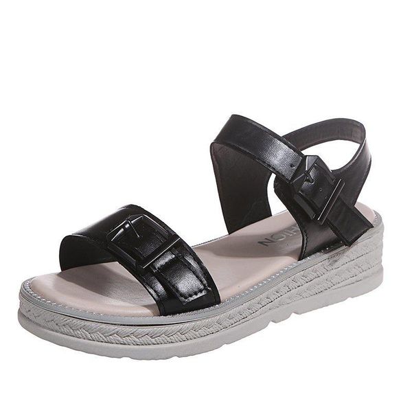 summer women sandals flat platform shoes fashion female casual beach buckle strap chunky wedge, Black
summer women sandals flat platform shoes fashion female casual beach buckle strap chunky wedge, Black