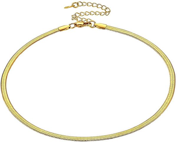 chokers flat snake chain necklce herringbone choker for women men girls stainless steel layered necklaces minimalism jewelry party gift, Golden;silver
chokers flat snake chain necklce herringbone choker for women men girls stainless steel layered necklaces minimalism jewelry party gift, Golden;silver