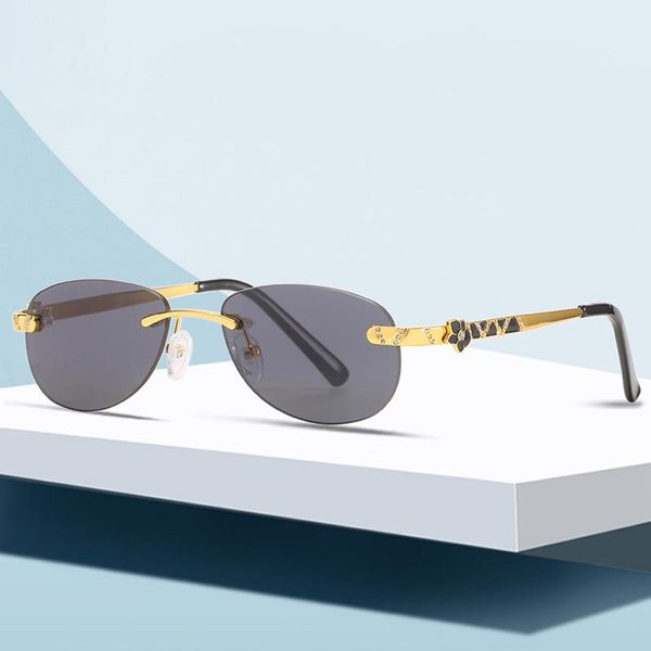 sunglasses rimless female trend diamond-studded purple gold flower personality all-match, White;black
sunglasses rimless female trend diamond-studded purple gold flower personality all-match, White;black