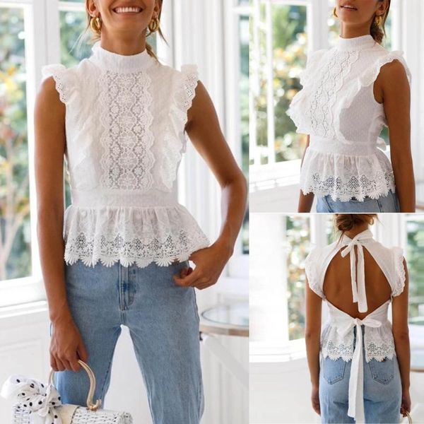 fashion lace hollow out women embroidery ruffles backless up crop tank elegant female club party vest camisoles & tanks, Black;white
fashion lace hollow out women embroidery ruffles backless up crop tank elegant female club party vest camisoles & tanks, Black;white