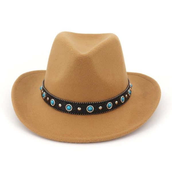 wide brim hats european us woolen felt jazz panama hat western cowboy cowgirl with leather decorated trilby fedora for men women, Blue;gray
wide brim hats european us woolen felt jazz panama hat western cowboy cowgirl with leather decorated trilby fedora for men women, Blue;gray