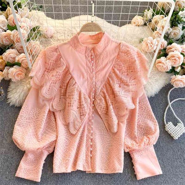 spring autumn temperament fashion shirt women stand collar lantern sleeve ruffled slim fit female blouse uk974 210506, White
spring autumn temperament fashion shirt women stand collar lantern sleeve ruffled slim fit female blouse uk974 210506, White