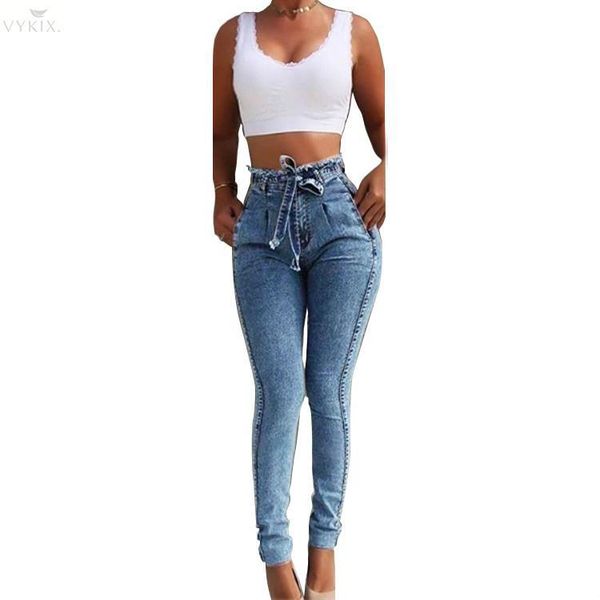 women's jeans denim pants women retro solid color pencil korean trousers lace up skinny casual high waist, Blue
women's jeans denim pants women retro solid color pencil korean trousers lace up skinny casual high waist, Blue