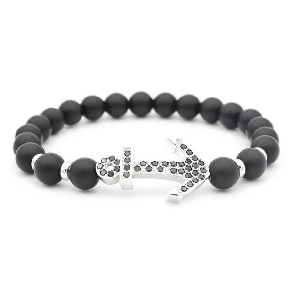 charm bracelets style buddha bangle brand men's bracelet matte beads micro pave black cz anchor for men women, Golden;silver
charm bracelets style buddha bangle brand men's bracelet matte beads micro pave black cz anchor for men women, Golden;silver