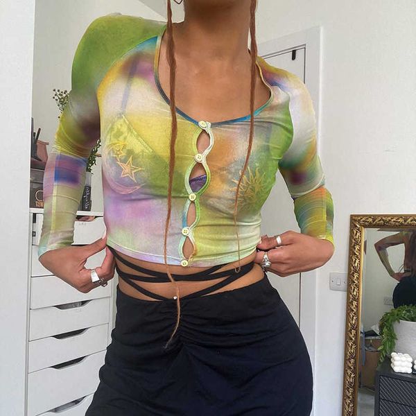mesh gradient y2k t shirt women hollow out navel exposed printed slim female long sleeve short tshirt summer lady 2021 y0621, White
mesh gradient y2k t shirt women hollow out navel exposed printed slim female long sleeve short tshirt summer lady 2021 y0621, White