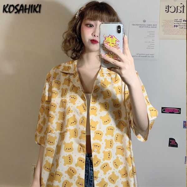 women's blouses & shirts kosahiki harajuku cartoon bear print loose short sleeve shirt women 2021 summer streetwear turn-down collar hi, White
women's blouses & shirts kosahiki harajuku cartoon bear print loose short sleeve shirt women 2021 summer streetwear turn-down collar hi, White