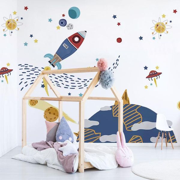 wallpapers white and blue space imagination rocket planets 3d wall paper mural on the wholesale for boy kid's room decor
wallpapers white and blue space imagination rocket planets 3d wall paper mural on the wholesale for boy kid's room decor