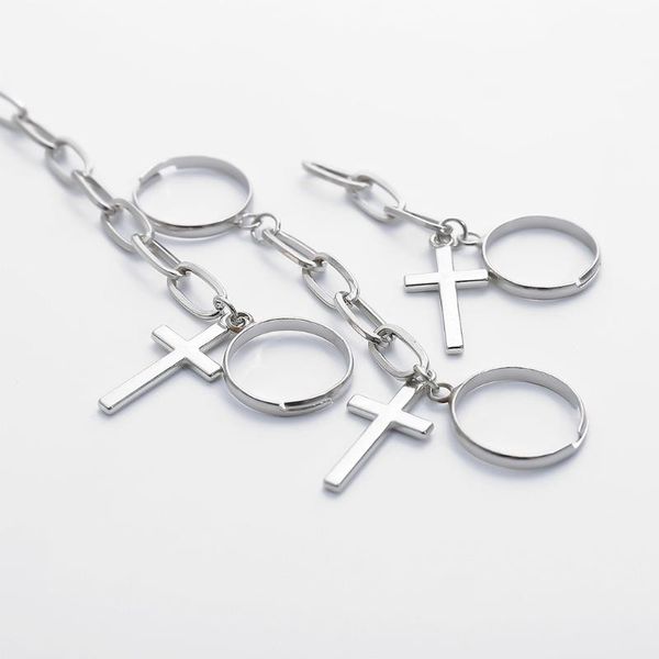 pcs/set punk cross knuckle rings with link chain tassel finger ring jewelry c1fe link,, Black
pcs/set punk cross knuckle rings with link chain tassel finger ring jewelry c1fe link,, Black