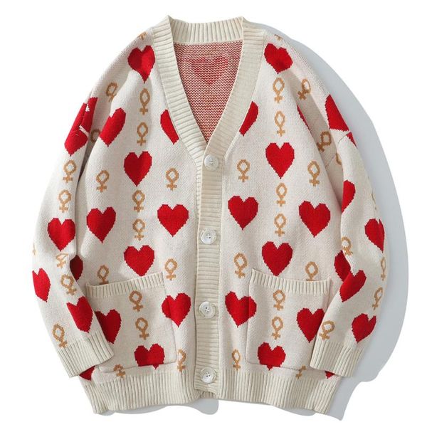 men's sweaters 2021 hip hop streetwear knitted sweater men women heart pattern harajuku oversize vintage loose cardigan black, White;black
men's sweaters 2021 hip hop streetwear knitted sweater men women heart pattern harajuku oversize vintage loose cardigan black, White;black
