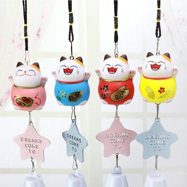 decorative objects & figurines 1pcs wind chime birthday gifts lucky cat plastic car hanging accessories metal blessings bells pendant feng s
decorative objects & figurines 1pcs wind chime birthday gifts lucky cat plastic car hanging accessories metal blessings bells pendant feng s