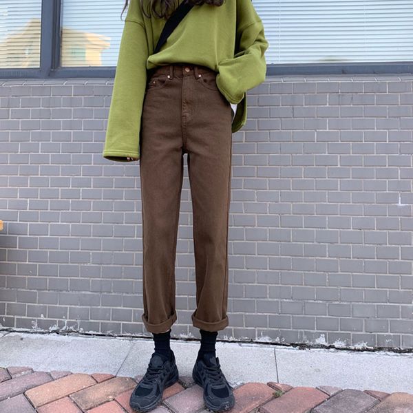 20212021 autumn new brown straight denim vintage slender office lady jeans women trousers high waist large size pants female kz703, Blue
20212021 autumn new brown straight denim vintage slender office lady jeans women trousers high waist large size pants female kz703, Blue