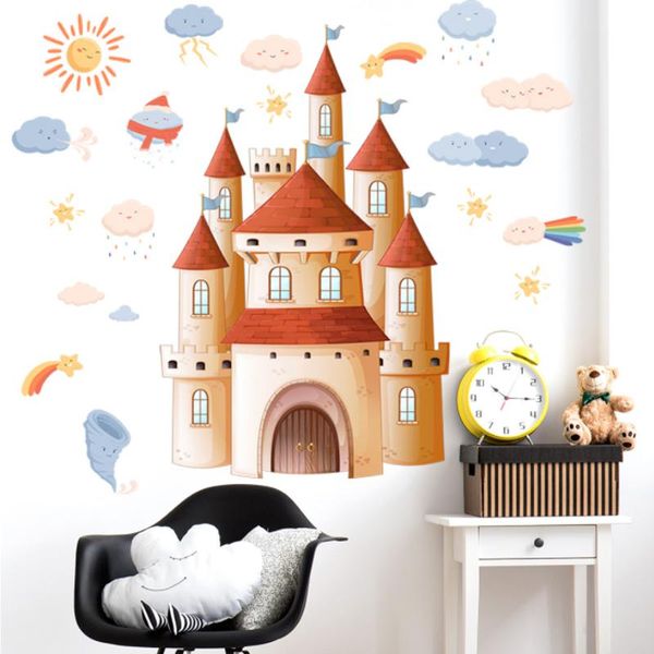 wall stickers cartoon castle weather kindergarten children's room background clouds sun stars wind diy pvc paper
wall stickers cartoon castle weather kindergarten children's room background clouds sun stars wind diy pvc paper