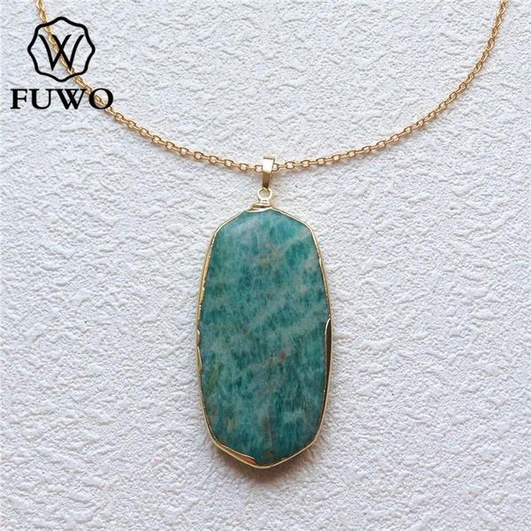 pendant necklaces fuwo wholesale natural amazonite stone necklace with 24k gold filled brass chain fashion raw green quartz jewelry nc060, Silver
pendant necklaces fuwo wholesale natural amazonite stone necklace with 24k gold filled brass chain fashion raw green quartz jewelry nc060, Silver