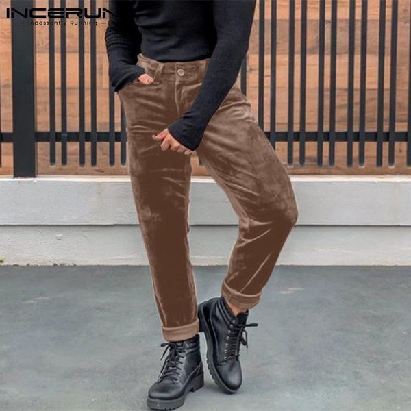 men's pants 2021 men faux suede solid color button joggers pockets straight trousers streetwear casual pantalones hombre incerun s-5xl, Black
men's pants 2021 men faux suede solid color button joggers pockets straight trousers streetwear casual pantalones hombre incerun s-5xl, Black