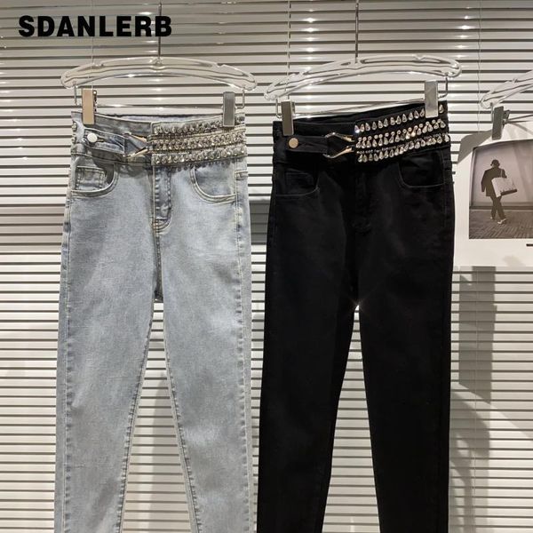 women's jeans 2021 spring autumn denim pants pantalon pour femme diamond beaded high waist pencil vaqueros trousers, Blue
women's jeans 2021 spring autumn denim pants pantalon pour femme diamond beaded high waist pencil vaqueros trousers, Blue