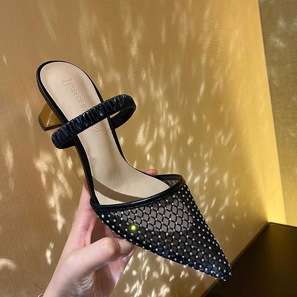 bling rhinestone women sandals slides pointed toe slip on slippers fashion party wedding mules shoes high heels 39, Black
bling rhinestone women sandals slides pointed toe slip on slippers fashion party wedding mules shoes high heels 39, Black