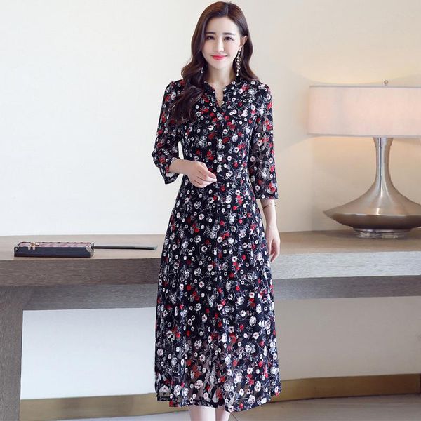 casual dresses turn down collar print woman's dress plus size three quarter sleeve ladies high waist knee length a-line, Black;gray
casual dresses turn down collar print woman's dress plus size three quarter sleeve ladies high waist knee length a-line, Black;gray