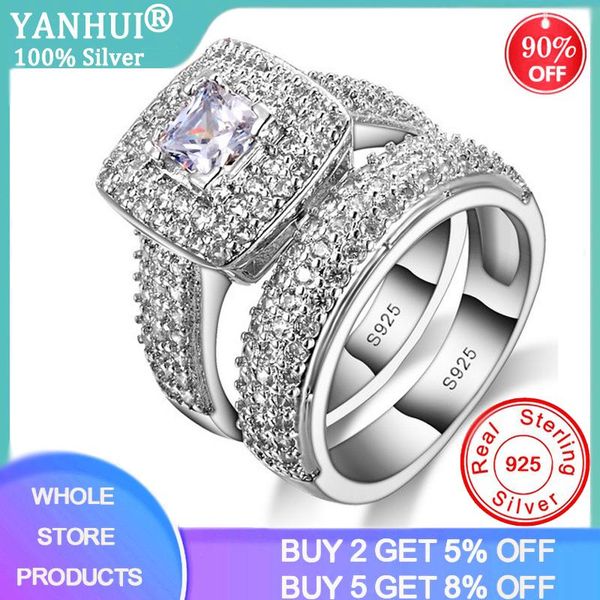 cluster rings with certificate luxury real 925 silver wedding bands ring set inlay 5a cubic zirconia couple pair fine jewelry for women, Golden;silver
cluster rings with certificate luxury real 925 silver wedding bands ring set inlay 5a cubic zirconia couple pair fine jewelry for women, Golden;silver
