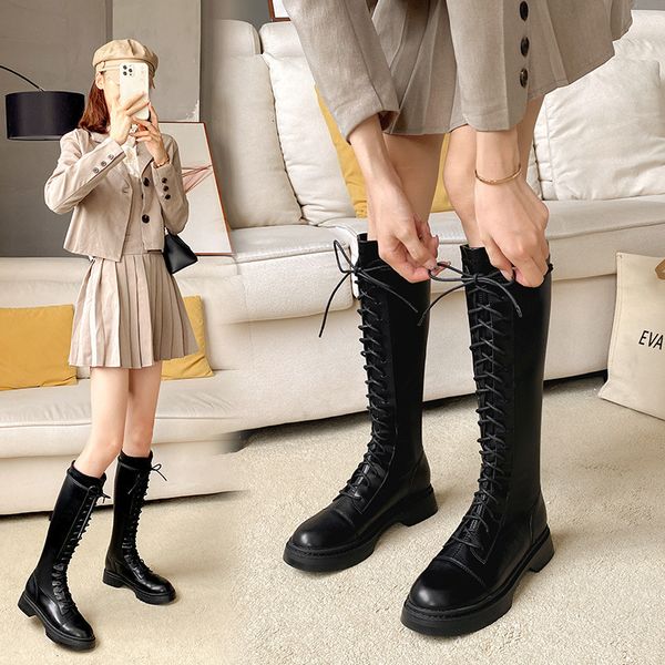 rejoy2021 winter breathable women's sho show thin british style knight leather boots, Black
rejoy2021 winter breathable women's sho show thin british style knight leather boots, Black