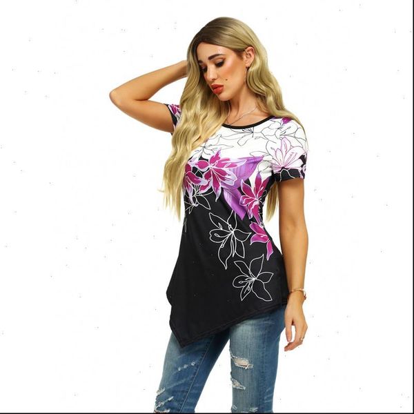 womens plus size summer tee shirt floral print fashion lady shirts 5xl irregular female casual clothes free, White
womens plus size summer tee shirt floral print fashion lady shirts 5xl irregular female casual clothes free, White