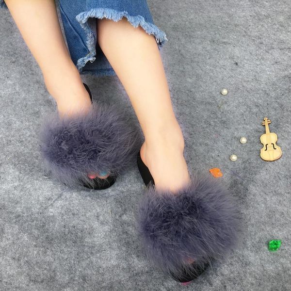 slippers fashion women spring/ summer feather fur sandal shoes beach flip flops, Black
slippers fashion women spring/ summer feather fur sandal shoes beach flip flops, Black
