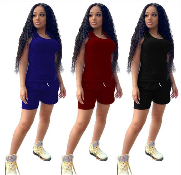 women's tracksuits rstylish 2021 fashion women clothing solid color sleeveless vest shorts summer sportswear two piece set, Gray
women's tracksuits rstylish 2021 fashion women clothing solid color sleeveless vest shorts summer sportswear two piece set, Gray