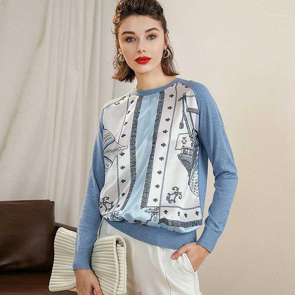 women's blouses & shirts blouse women 100% silk patchwork polyester fabric geometric printed simple o neck knitted long sleeves casual, White
women's blouses & shirts blouse women 100% silk patchwork polyester fabric geometric printed simple o neck knitted long sleeves casual, White