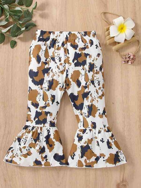 baby allover print flare leg pants she, Blue
