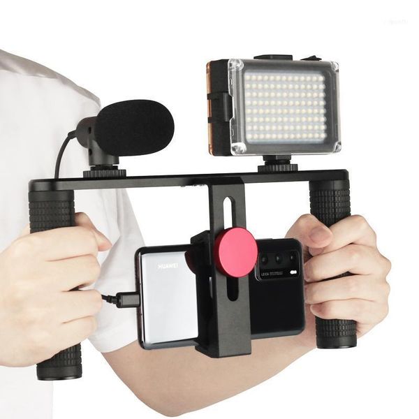 smartphone video rig cage mount holder stabilizer handle grip with microphone mic led light kit for mobile phone vlog filmmaking11
smartphone video rig cage mount holder stabilizer handle grip with microphone mic led light kit for mobile phone vlog filmmaking11