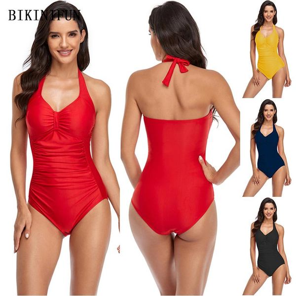 solid color beachwear women plus size monokini smocked one piece suit s-2xl girl backless halter swimsuit bathing two-piece suits
solid color beachwear women plus size monokini smocked one piece suit s-2xl girl backless halter swimsuit bathing two-piece suits