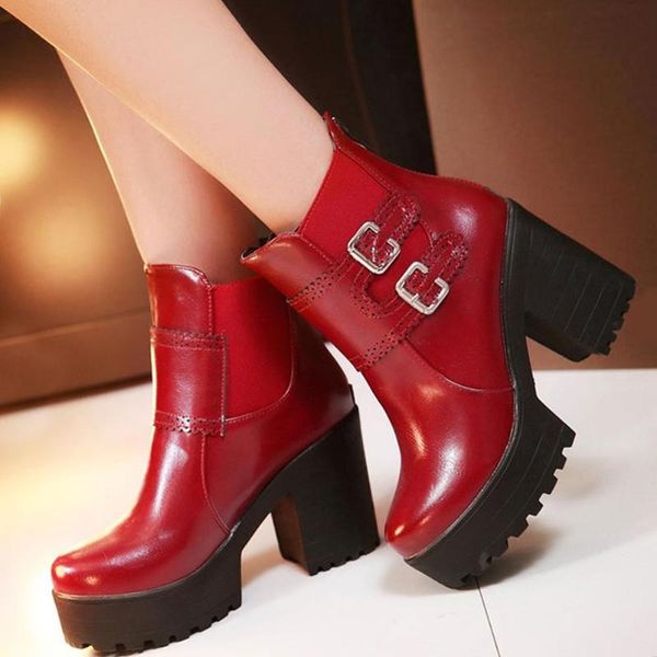 boots brand vintage big size 45 thick platform square high heels buckles brogue ankle booties women shoes footwear, Black
boots brand vintage big size 45 thick platform square high heels buckles brogue ankle booties women shoes footwear, Black