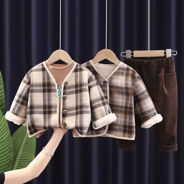 clothing sets babies boys set winter fleece thicken plaid cardigan warm t-shirt corduroy pants 3pcs born casual kids tracksuit, White
clothing sets babies boys set winter fleece thicken plaid cardigan warm t-shirt corduroy pants 3pcs born casual kids tracksuit, White