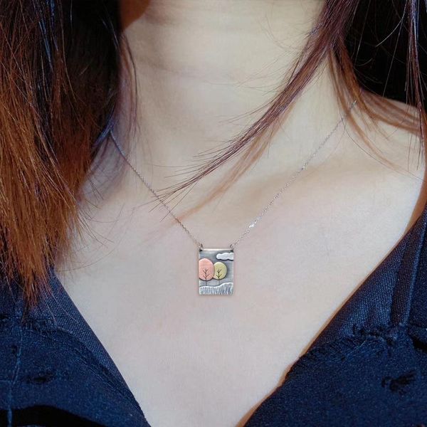 chains abstract bohemian vintage trees clouds two-color rectangle pendant necklace fashionwoman partyjewelry gift accessories, Silver
chains abstract bohemian vintage trees clouds two-color rectangle pendant necklace fashionwoman partyjewelry gift accessories, Silver