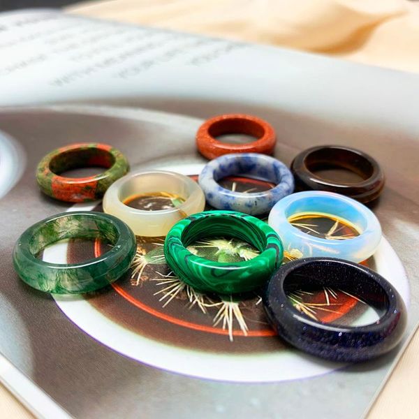 wedding rings fashion lady 18mm women multicolor real natural stone ring men elegant nature jewelry high-quality wholesale, Slivery;golden
wedding rings fashion lady 18mm women multicolor real natural stone ring men elegant nature jewelry high-quality wholesale, Slivery;golden