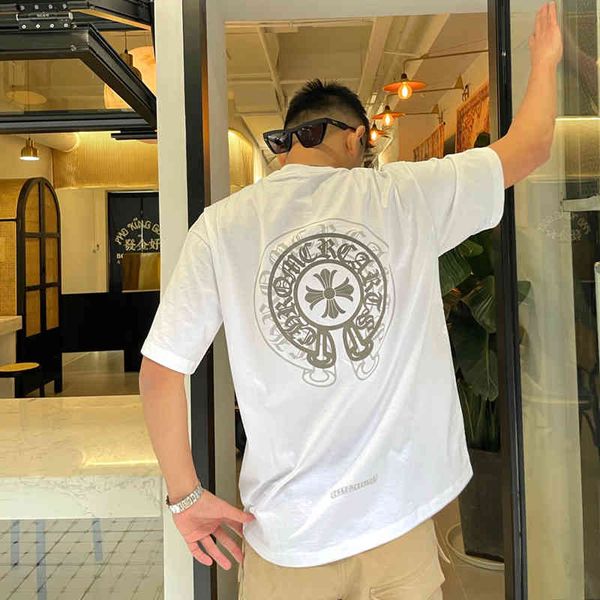 high version 2021 spring summer new ch roman hoof cross double print round neck t-shirt for men and women, White;black
high version 2021 spring summer new ch roman hoof cross double print round neck t-shirt for men and women, White;black