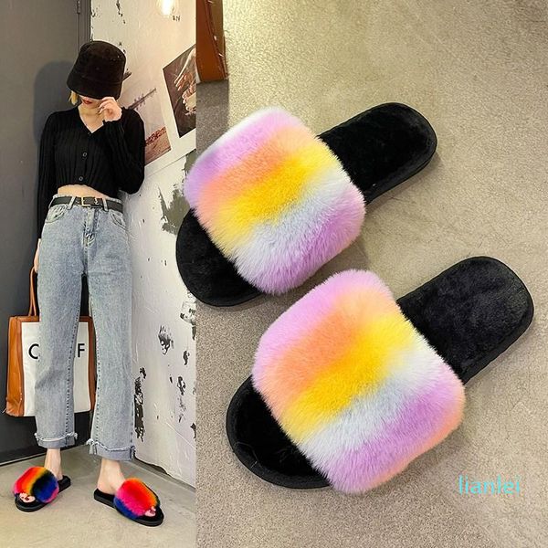 slippers women's home cotton fashion winter indoor plush rainbow color cute female flat non-slip shoes zapatillas mujer, Black
slippers women's home cotton fashion winter indoor plush rainbow color cute female flat non-slip shoes zapatillas mujer, Black