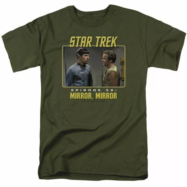 star trek mirror mirror t shirt licensed sci-fi tv classic tee military green, White;black
star trek mirror mirror t shirt licensed sci-fi tv classic tee military green, White;black