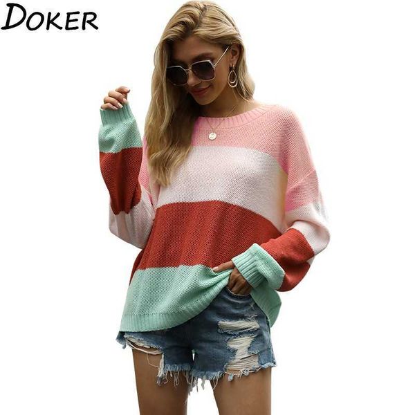 autumn winter sweater for women o-neck long sleeve patchwork fashion off shoulder knitted pullover female vintage loose sweaters 210603, White;black
autumn winter sweater for women o-neck long sleeve patchwork fashion off shoulder knitted pullover female vintage loose sweaters 210603, White;black