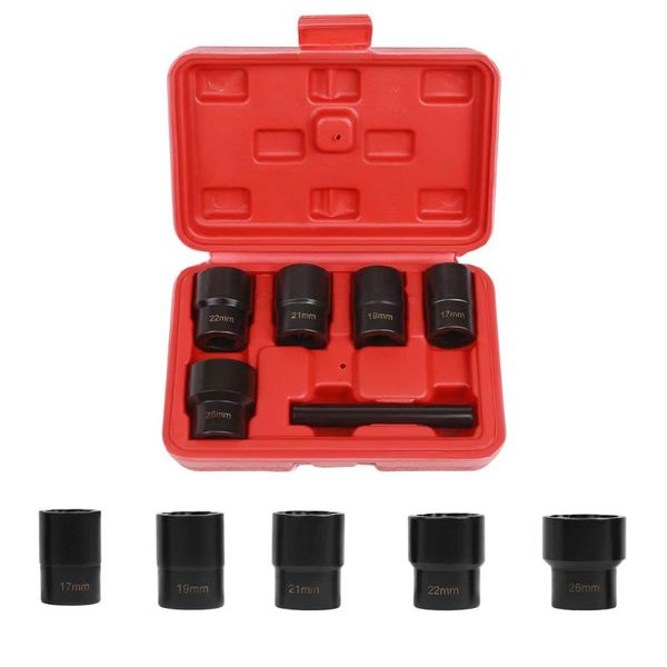 professional hand tool sets 6pcs impact bolt nut removal extractor socket set twist 17-26mm with center punch bar a left-hand spiral design
professional hand tool sets 6pcs impact bolt nut removal extractor socket set twist 17-26mm with center punch bar a left-hand spiral design