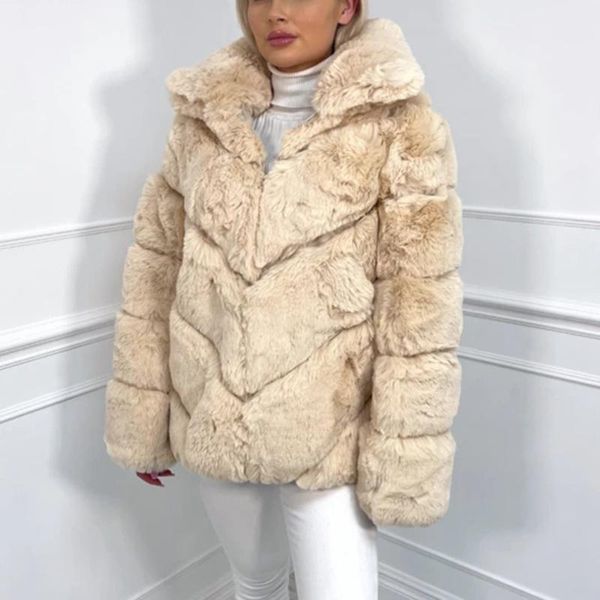 women's fur & faux conkor fashion thick coats women elegant winter turn down collar jackets loose solid ladies, Black
women's fur & faux conkor fashion thick coats women elegant winter turn down collar jackets loose solid ladies, Black