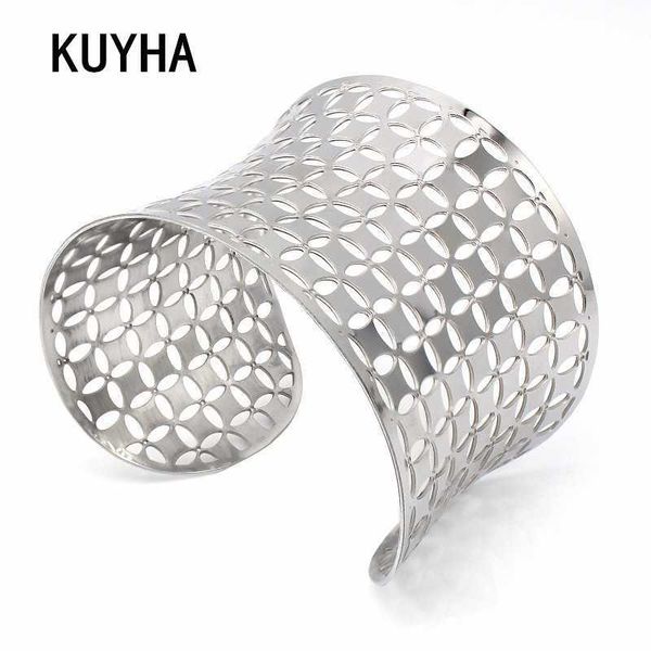 stainless steel cuff wide bracelets & bangles lady present jewelry new arrival wholesale fashion q0717, Black
stainless steel cuff wide bracelets & bangles lady present jewelry new arrival wholesale fashion q0717, Black