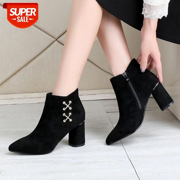 side zipper metal decoration fashion women's shoes pointed thick heel martin boots short tube high heel versatile women's shoes #t
side zipper metal decoration fashion women's shoes pointed thick heel martin boots short tube high heel versatile women's shoes #t