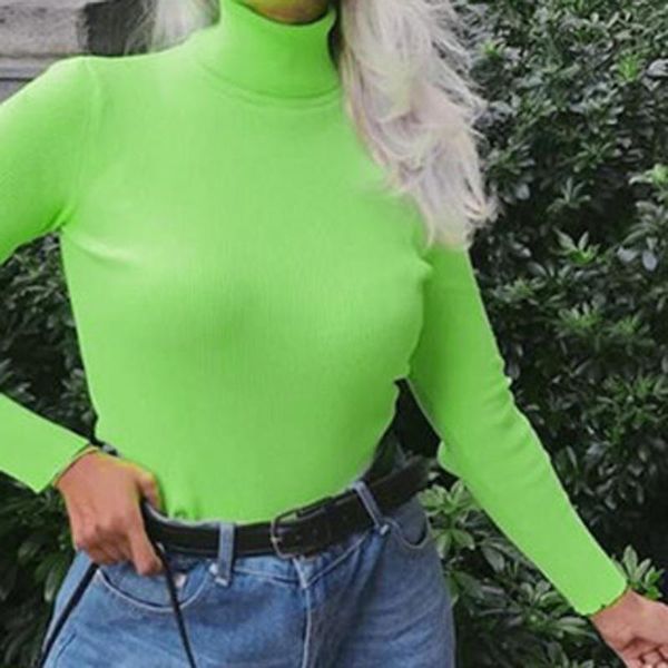 women's sweaters neon women knitted turtleneck long sleeve fluorescent green jumpers high neck winter elastic shirts pullovers m02, White;black
women's sweaters neon women knitted turtleneck long sleeve fluorescent green jumpers high neck winter elastic shirts pullovers m02, White;black